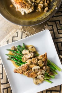 Mushroom Chicken on Red Pepper Asparagus 12