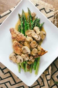 Mushroom Chicken on Red Pepper Asparagus 15