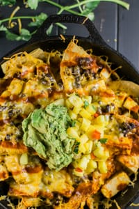 Smothered Red Chile Tofu Nachos 19