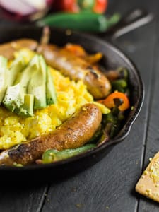 Keto Eggs Pepper Sausage Scramble 10