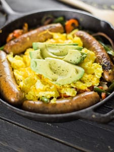 Keto Eggs Pepper Sausage Scramble 16