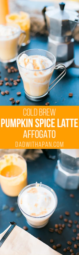 Pumpkin Spice Affogato with a from scratch pumpkin spice sauce that hits the spot as a dessert or afternoon snack. Delicious and comforting!