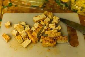 Smothered Red Chile Tofu Nachos 3