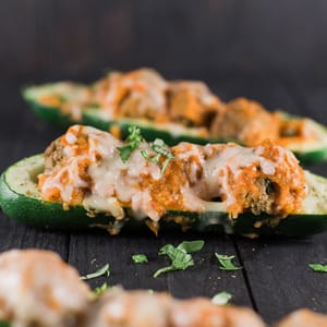 Meatball Marinara Zucchini Boats 1