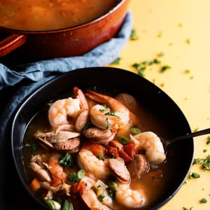 Jambalaya Soup that is low carb and perfect for a keto or any low carb diet. Loaded with shrimp, andouille sausage, chicken and the perfect amount of heat!