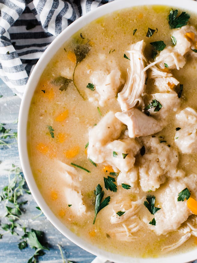 Instant Pot Chicken and Dumplings soup, is the perfect way to ring in the fall season. Cooking Chicken and Dumplings in the instant pot, make for amazing dumplings and the chicken is so tender! 