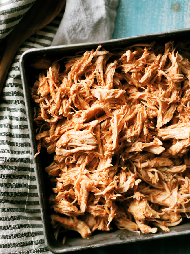 Instant Pot Shredded chicken with a Mexican style seasoning. This is perfect for tacos, nachos, burritos or anything your heart desires!