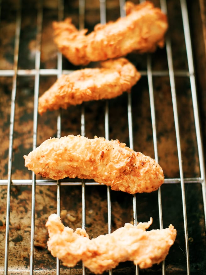 Fried Chicken Tenders made from scratch, then tossed in a spicy and sweet chipotle honey barbecue sauce.