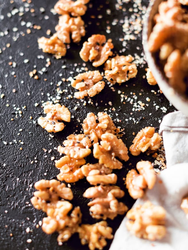 These everything Seasoned Walnuts are the PERFECT snack for the everything season fan out there!