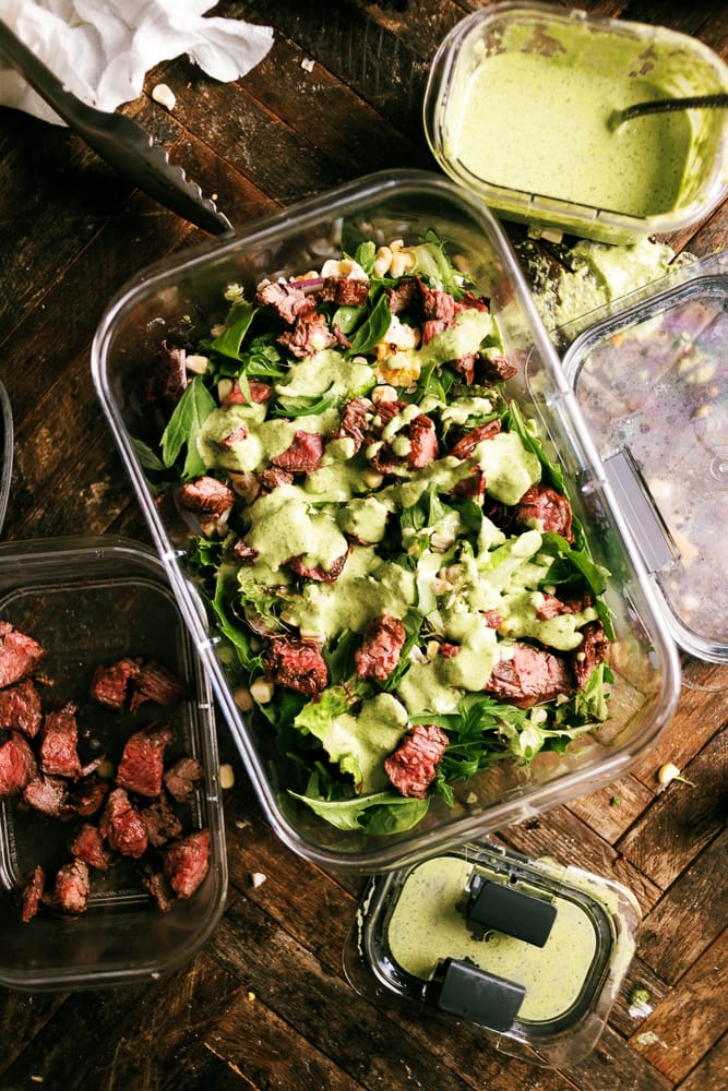 Grilled Steak Salad with Cilantro Lime Dressing is zesty, bold and full of flavor. Perfect for a light dinner, or lunch