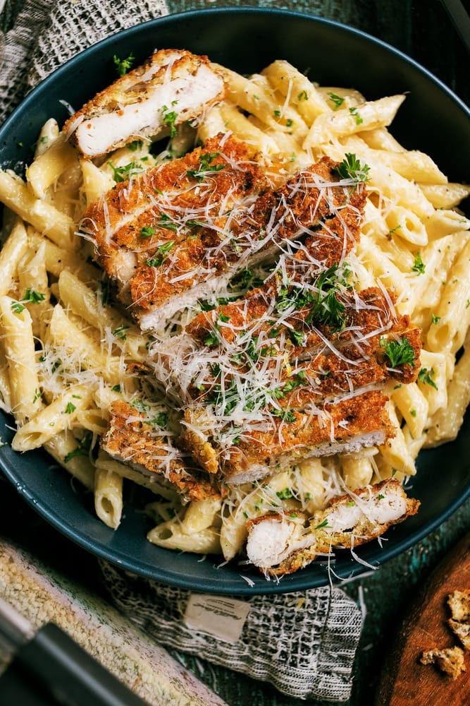 The ultimate Chicken Romano recipe with a creamy Lemon Garlic Butter Sauce Pasta. Learn how fresh ingredients and Rubbermaid® Brilliance™ containers make it better!