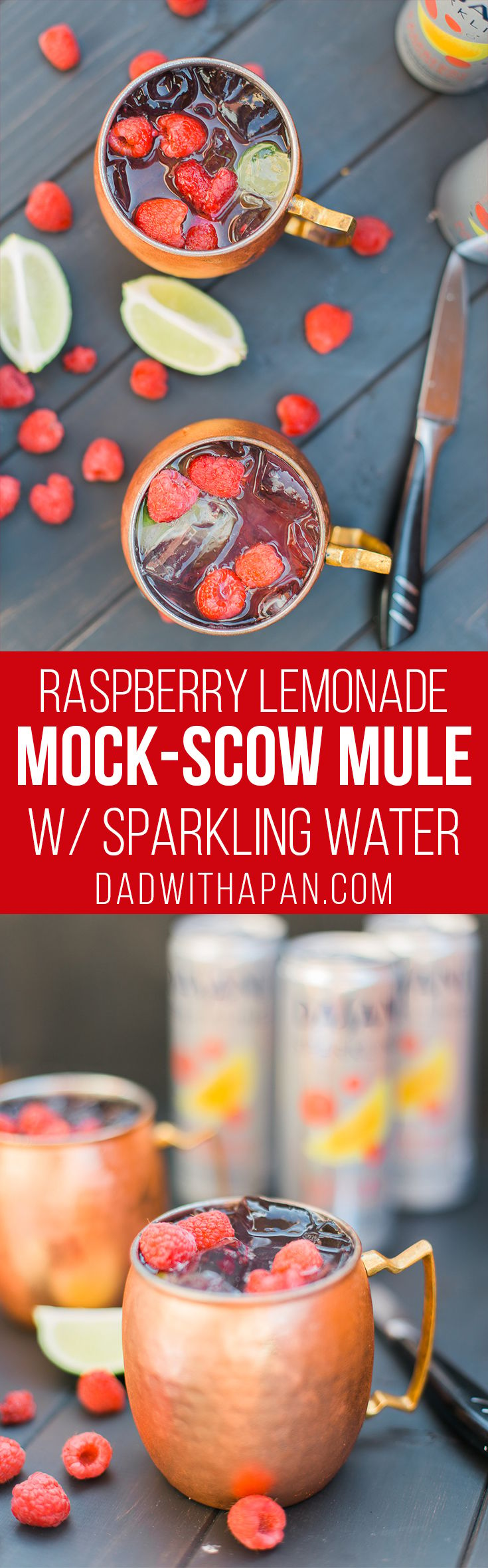 This Virgin Raspberry Lemonade Moscow Mule is the perfect #Mocktail for the summer! #Drinks #NonAlcoholic 