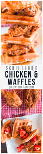 Skillet Chicken Waffles Pin