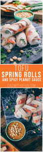 Tofu Spring Rolls Spicy Peanut Sauce Pin