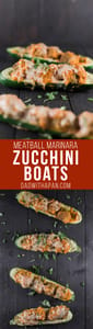 Meatball Marinara Zucchini Boats Pin