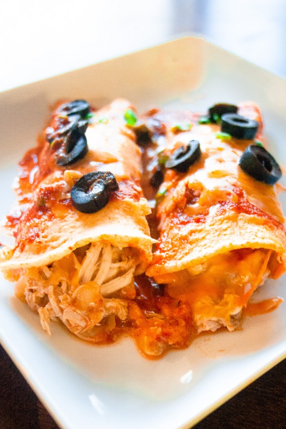 Spicy Chicken and Cheese Enchiladas