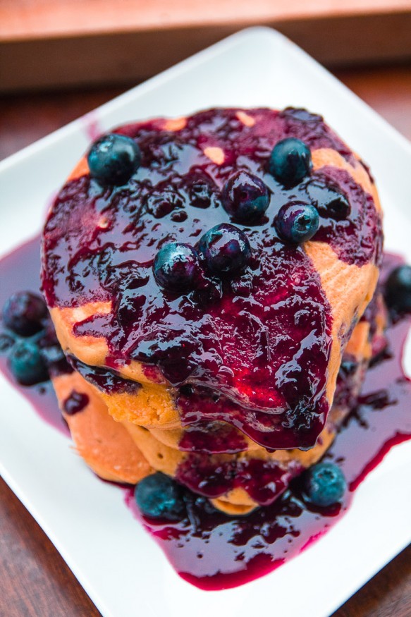 Ethiopia Coffee Pancakes With Blueberry Maple Syrup