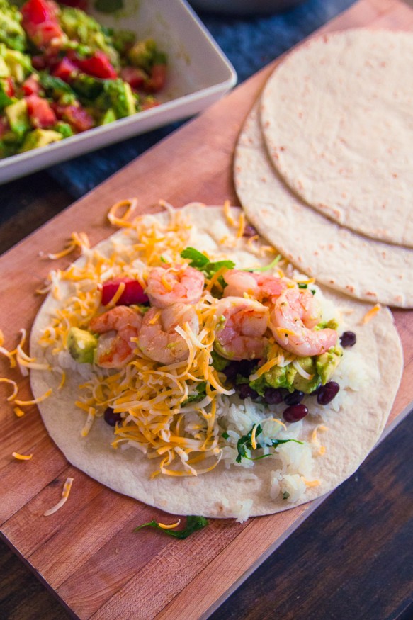 Grilled Lemon And Garlic Shrimp Burrito