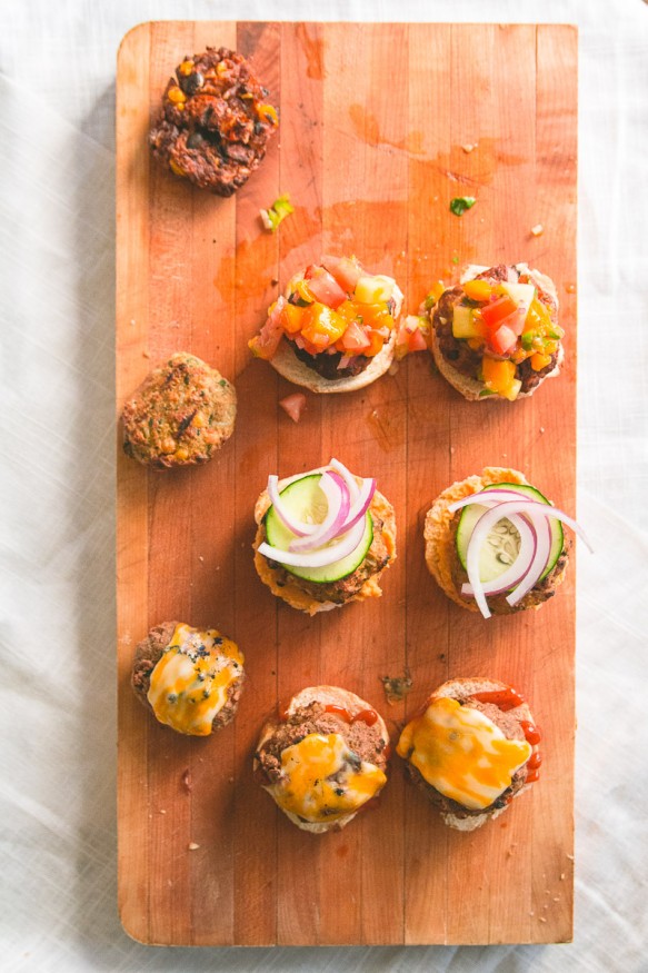 Spicy Veggie Burger Slider Trio #spicy #sliders #vegetarian