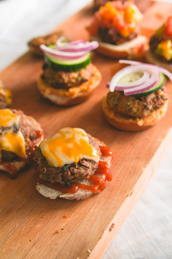 Spicy Veggie Burger Slider Trio #spicy #sliders #vegetarian