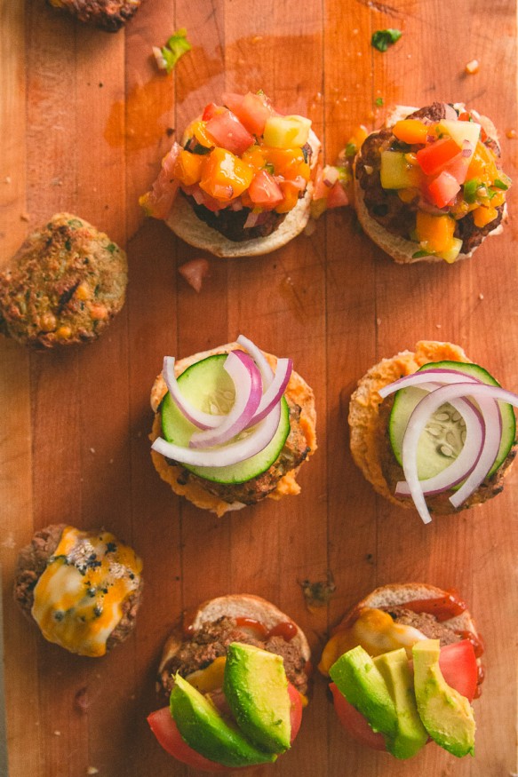 Spicy Veggie Burger Slider Trio #spicy #sliders #vegetarian