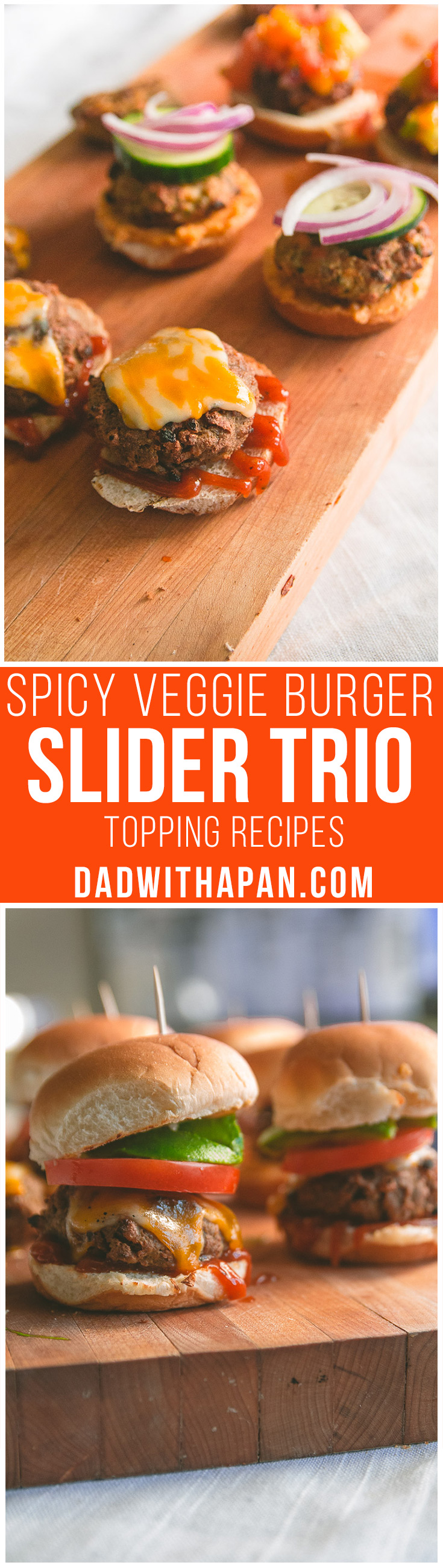 Spicy Veggie Burger Slider Trio #spicy #sliders #vegetarian