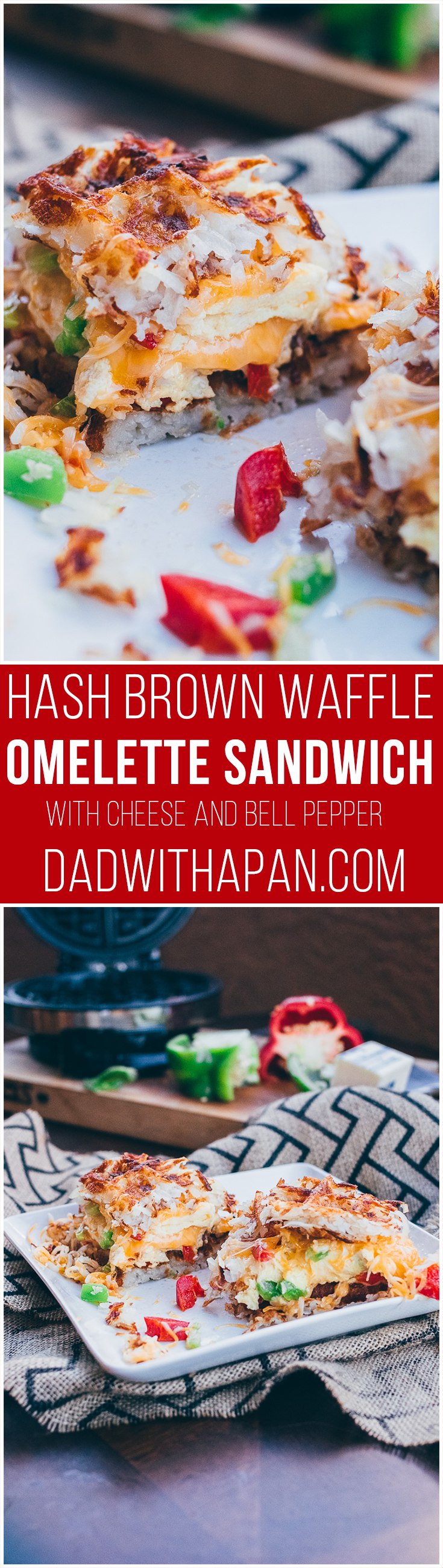 Omelette Hashbrown Waffle Sandwhich