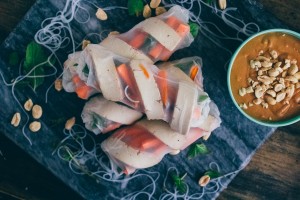 Tofu Spring Rolls Spicy Peanut Sauce 23