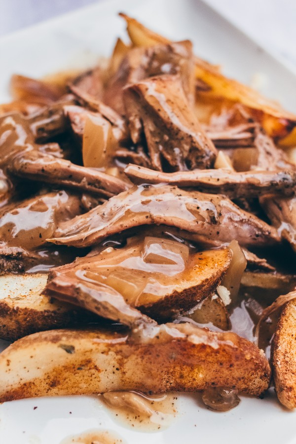 Crock Pot London Broil On Potato Wedges - Dad With A Pan