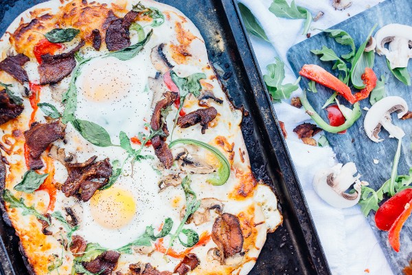 Supreme Bacon and Egg Breakfast Pizza - Dad With A Pan