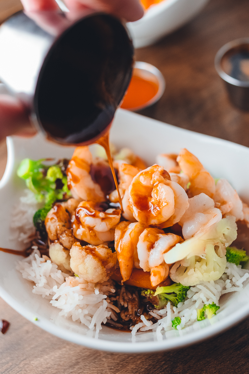 Shrimp Rice Bowl With Sweet Teriyaki Glaze - Dad With A Pan