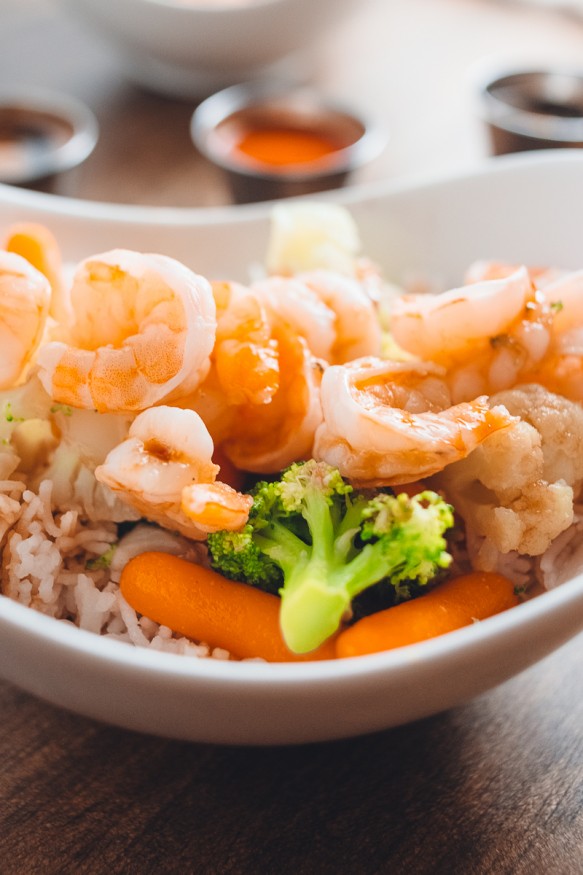 Shrimp Rice Bowl With Sweet Teriyaki Glaze - Dad With A Pan