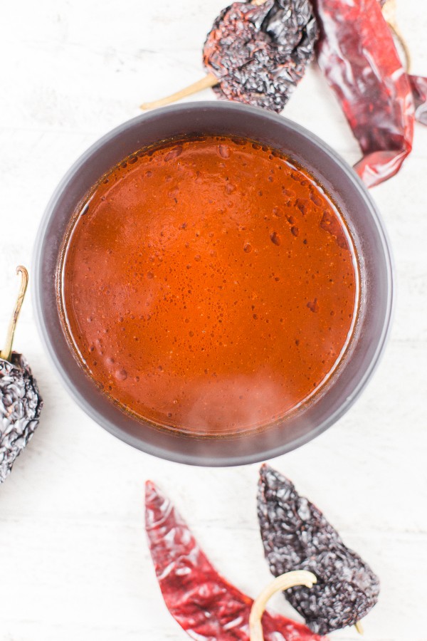 Mexican Spicy Red Chile Sauce Dad With A Pan