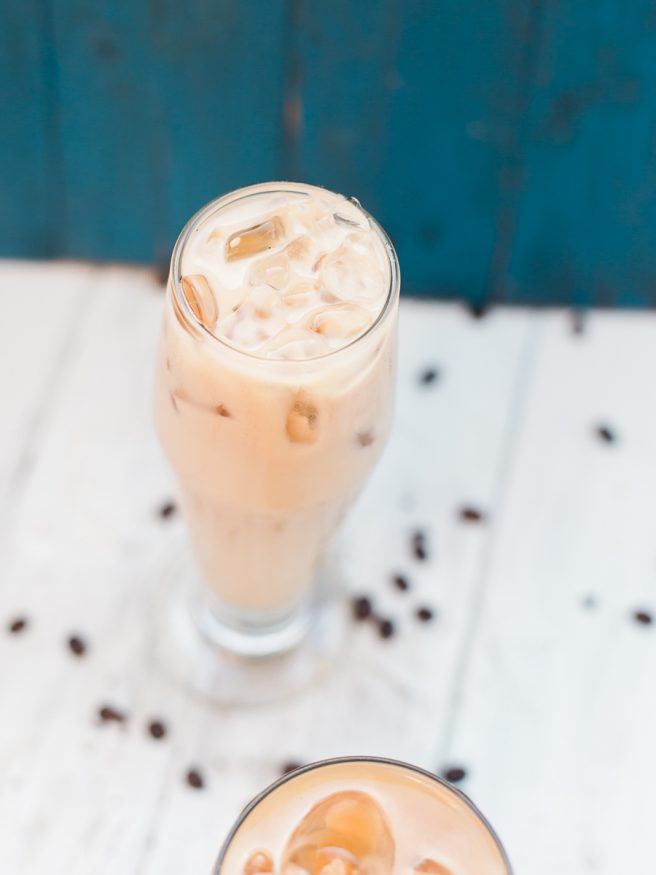 A coffee cocktail perfect for summer time! Cinnamon whiskey adds a lovely spice to this iced coffee cocktail. Delicious and refreshing!