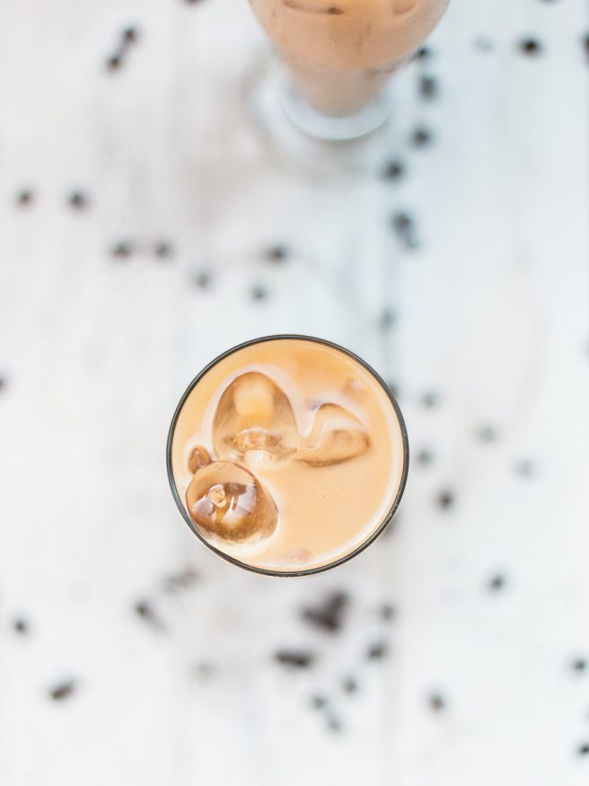 A coffee cocktail perfect for summer time! Cinnamon whiskey adds a lovely spice to this iced coffee cocktail. Delicious and refreshing!