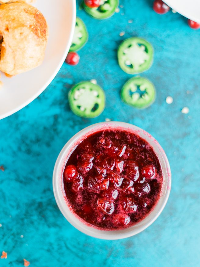 Fried Bacon and Thanksgiving Stuffing Fritters served with a sweet and spicy jalapeno cranberry sauce. Sure to be the hit at your thanksgiving get together!