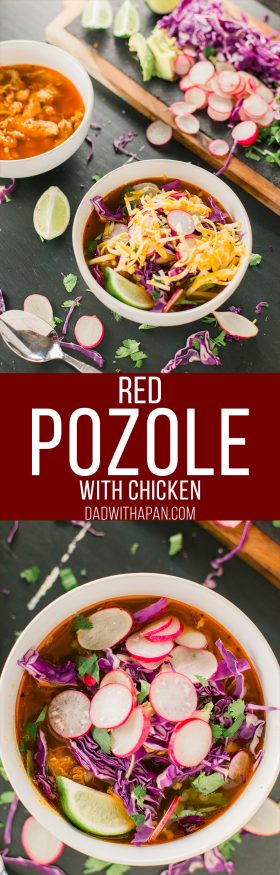 A from-scratch Red Pozole with Chicken recipe that is SUPER easy to make!. This is by far one of my favorite soups!