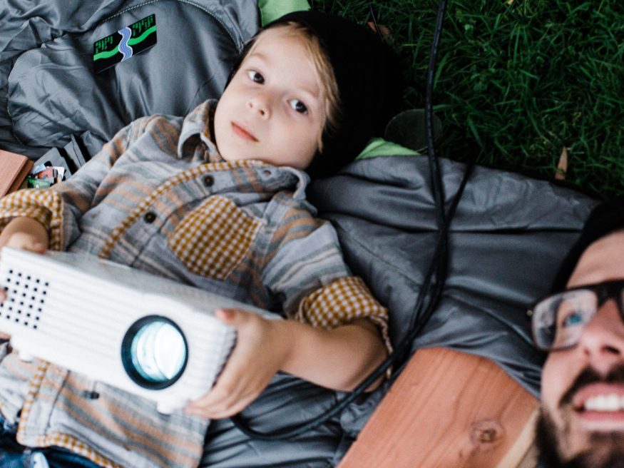 It’s so important to spend some quality "Daddy and Me" time with your firstborn before they become a sibling. This calls for a backyard movie night!