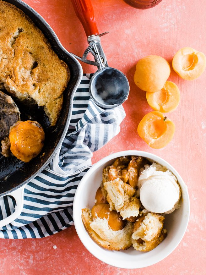 I love apricot cobblers. This weekend I experimented with grilling apricots, then cooking the cobbler in the grill. It came out amazing!