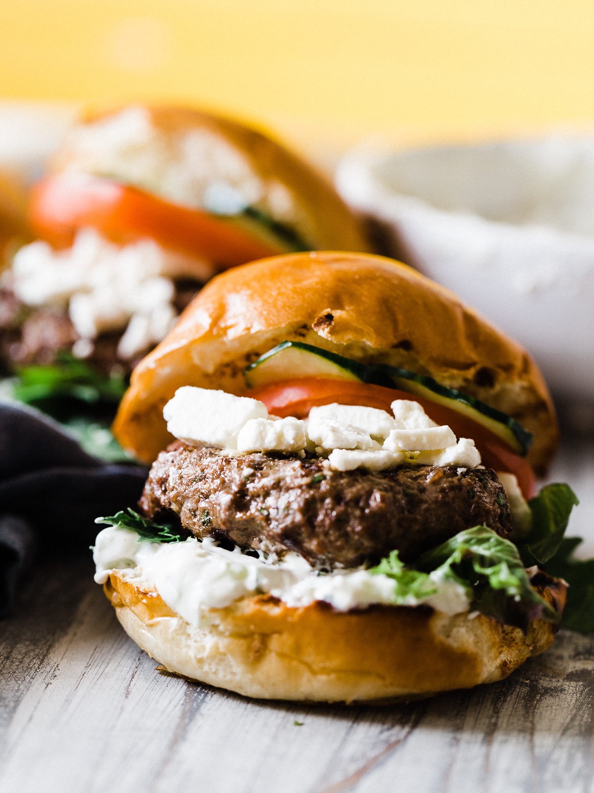 Greek Style Lamb Burgers with Tzatziki Sauce - Dad With A Pan