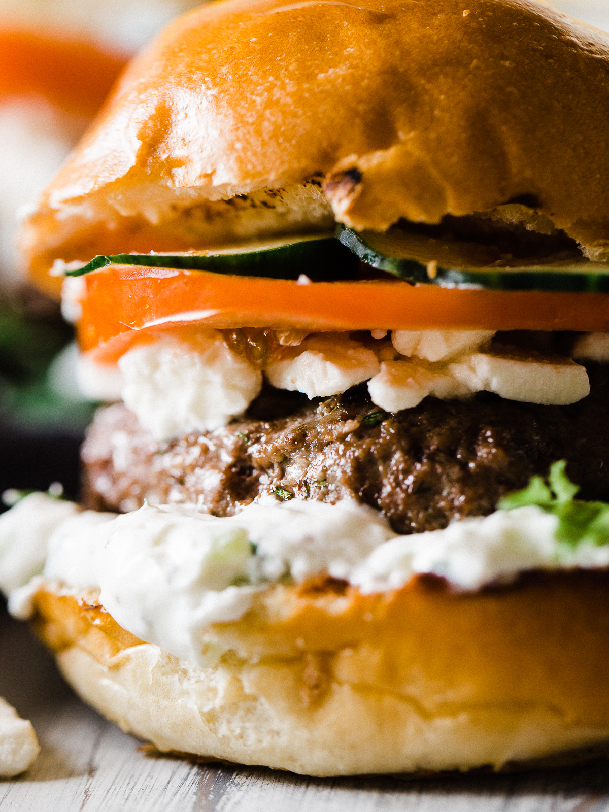 Greek Style Lamb Burgers with Tzatziki Sauce - Dad With A Pan