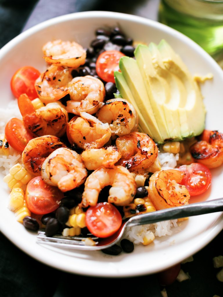 Spicy Honey Garlic Shrimp Bowl Dad With A Pan