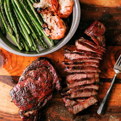 Cold Grate Seared Smoked Rib Eye Steaks Dad With A Pan