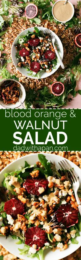 This Spicy Walnut blue cheese and Blood Orange Salad has everything you can ask for in a salad. Its savory, spicy with a little sweet and tartness.