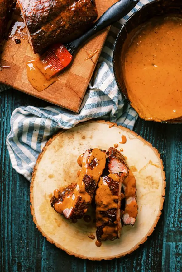 If you're into blazing hot food, you need to try these smoked ribs with mango habanero glaze. I'm talking sweat off your scalp hot! But the flavor is so good you can't help your self to take another bite. 