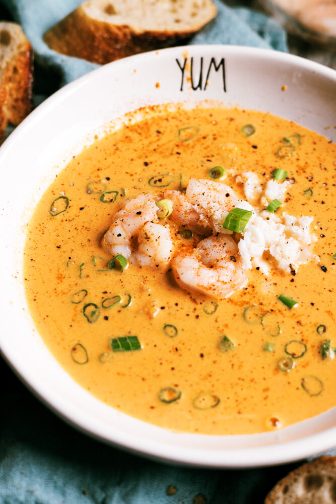 Rich, creamy crab and shrimp bisque with tender seafood, velvety broth, and bold flavor. Perfect for cozy dinners or special occasions.